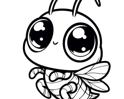 Kawaii Fantasy Grasshopper Coloring Page
