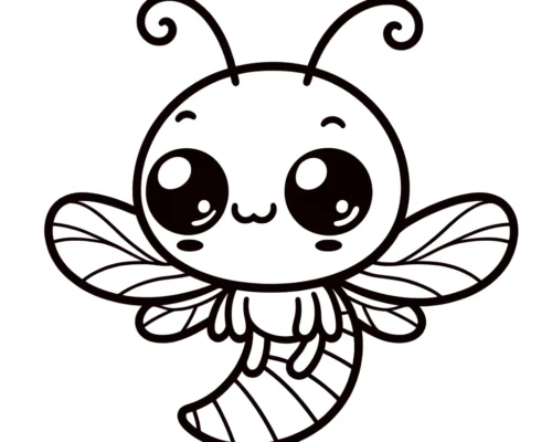 Kawaii Mosquito Fantasy Coloring Page